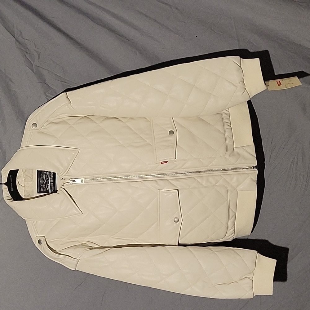 NWT Levi Strauss vegan leather bomber jacket